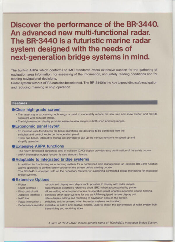 TOKIMEC BR-3440 RADAR - Image 3