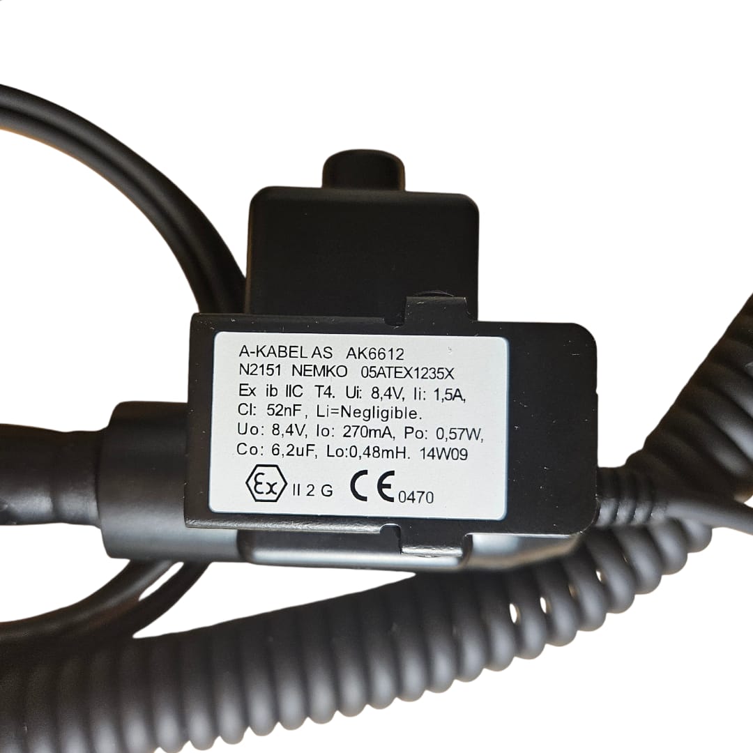 a-kabel atex headset with ptt unit, throat type microphone for nippon lambda radio, atex fire fight purpose.